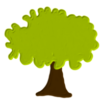 cute tree with acrylic painting png