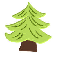 cute tree with acrylic painting png