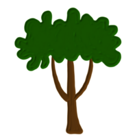 cute tree with acrylic painting png