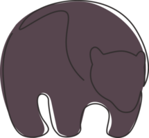 singolo continuo linea disegno di selvaggio elegante orso per società logo identità. azienda icona concetto a partire dal selvaggio animale forma. moderno uno linea disegnare grafico design illustrazione png