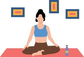 The girl is meditating. vector