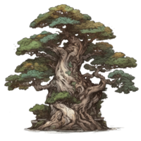 waterverf geschilderd, boom trimmen bonsai . ai gegenereerd png