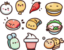 Cute foods png graphic clipart design