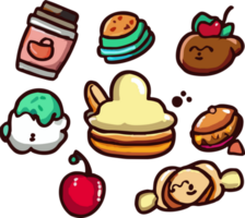 Cute foods png graphic clipart design