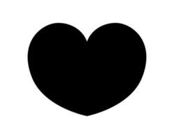 Love heart vector icon black silhouette isolated on white background.