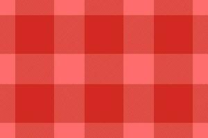 Plaid background, check seamless pattern in red. Vector fabric texture for textile print, wrapping paper, gift card or wallpaper.