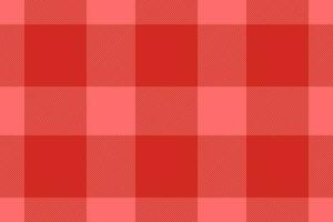 Plaid background, check seamless pattern in red. Vector fabric texture for textile print, wrapping paper, gift card or wallpaper.