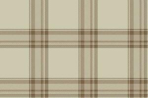 Plaid background, check seamless pattern in beige. Vector fabric texture for textile print, wrapping paper, gift card or wallpaper.