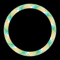 Circle borders and frames vector. Round border pattern geometric vintage frame design. Scottish tartan plaid fabric texture. Template for gift card, collage, scrapbook or photo album and portrait. vector