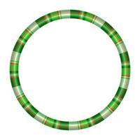 Round frame vector vintage pattern design template. Circle border designs plaid fabric texture. Scottish tartan background for collage art, gif card, handmade crafts.