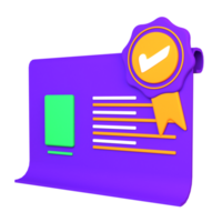 3d illustration certificate object. png