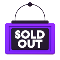 3d illustration sold out object. png