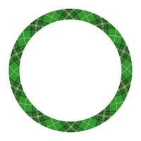 Circle borders and frames vector. Round border pattern geometric vintage frame design. Scottish tartan plaid fabric texture. Template for gift card, collage, scrapbook or photo album and portrait. vector