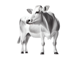 Cow on transparent background, created with png