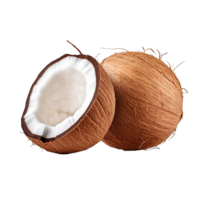 Coconut on transparent background, created with png