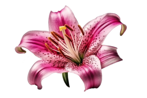 Pink lily flower on transparent background, created with png