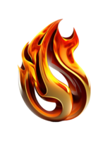 Fire symbol on transparent background, created with png