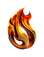 Fire symbol on transparent background, created with png