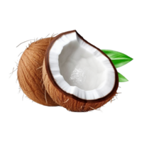 kokos på transparent bakgrund, skapas med generativ ai png