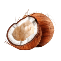 Coconut on transparent background, created with png