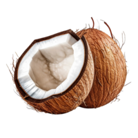 Coconut on transparent background, created with png