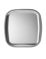 Empty silver tray on transparent background, created with png