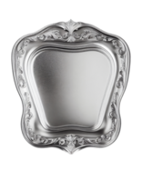 Empty silver tray on transparent background, created with png