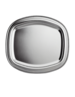 Empty silver tray on transparent background, created with png