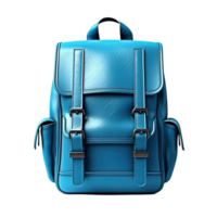 Blue backpack isolated on transparent background, created with png