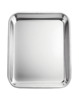 Empty silver tray on transparent background, created with png