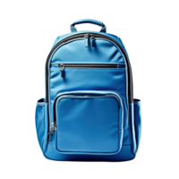 Blue backpack isolated on transparent background, created with png
