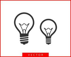 Light bulb icon vector. Llightbulb idea logo concept. Set lamps electricity icons web design element. Led lights isolated silhouette. vector