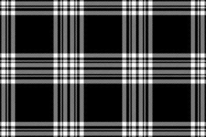 Plaid background, check seamless pattern in black white. Vector fabric texture for textile print, wrapping paper, gift card or wallpaper.