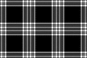 Plaid background, check seamless pattern in black white. Vector fabric texture for textile print, wrapping paper, gift card or wallpaper.