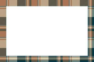 Rectangle frame vector vintage pattern design template. Border designs plaid fabric texture. Scottish tartan background for collage art, gif card, handmade crafts.