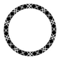 Circle borders and frames vector. Round border pattern geometric vintage frame design. Scottish tartan plaid fabric texture. Template for gift card, collage, scrapbook or photo album and portrait. vector
