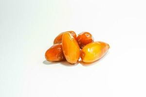 Fresh ripe yellow dates, fresh dates ruthob isolated on white background photo