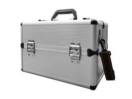 suitcase aluminum isolate photo