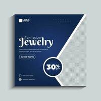 Jewelry social media post and web banner template vector