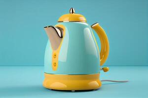 Electric vintage retro kettle on a colored background. . Digital Art Illustration photo