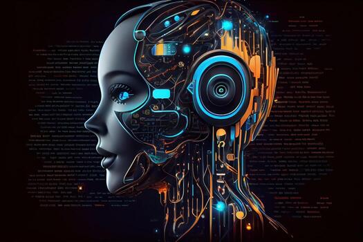 Artificial intelligence. ChatGPT Chat Bot AI. robot chat application System Technology. . Digital Art Illustration photo