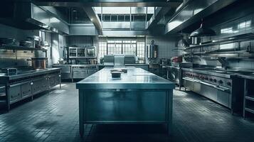 big Professional kitchen,, generated ai image photo