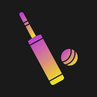 Cricket Bat and Ball Vector Icon