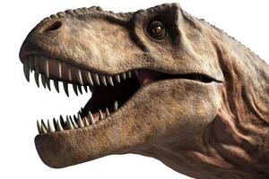 Tyrannosaurus rex isolated on white background, the popular predator dinosaur in Cretaceous period era ,with . photo