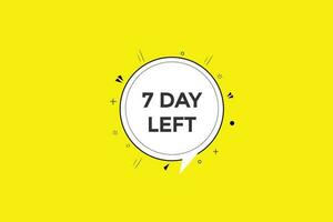 7 days left countdown template, 7 day countdown left banner label button eps 7 vector