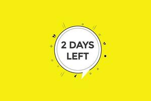 2 days left countdown template, 2 day countdown left banner label button eps 2 vector