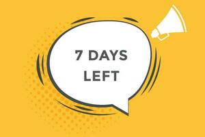 7 days left countdown template, 7 day countdown left banner label button eps 7 vector