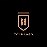 KB monogram initial with shield logo design icon vector