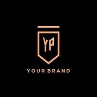YP monogram initial with shield logo design icon vector