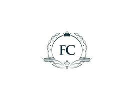 monograma lujo fc logo carta, mínimo femenino fc cf logo icono vector valores